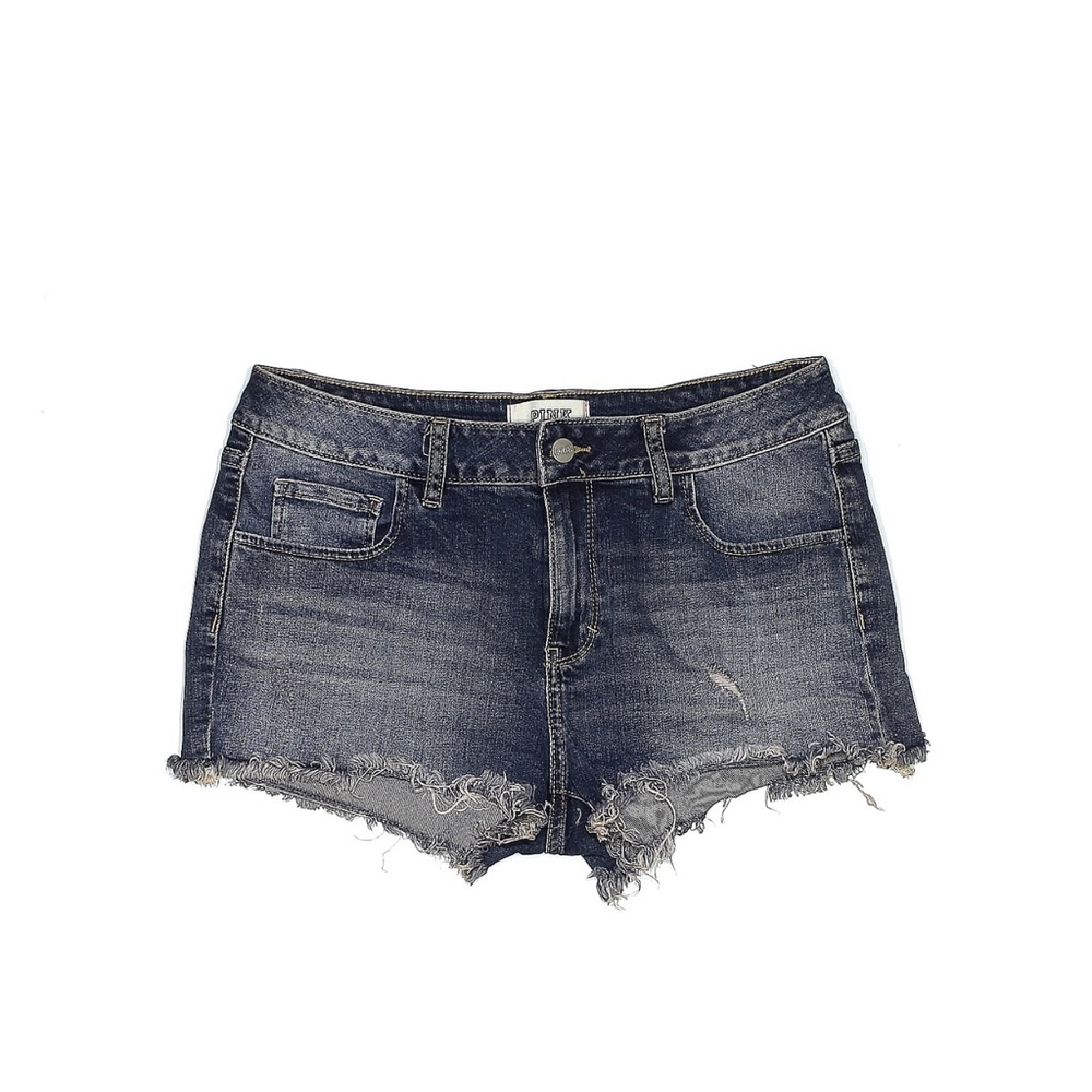 PINK Victoria's Secret Blue Jean Shorts with Frayed Hem